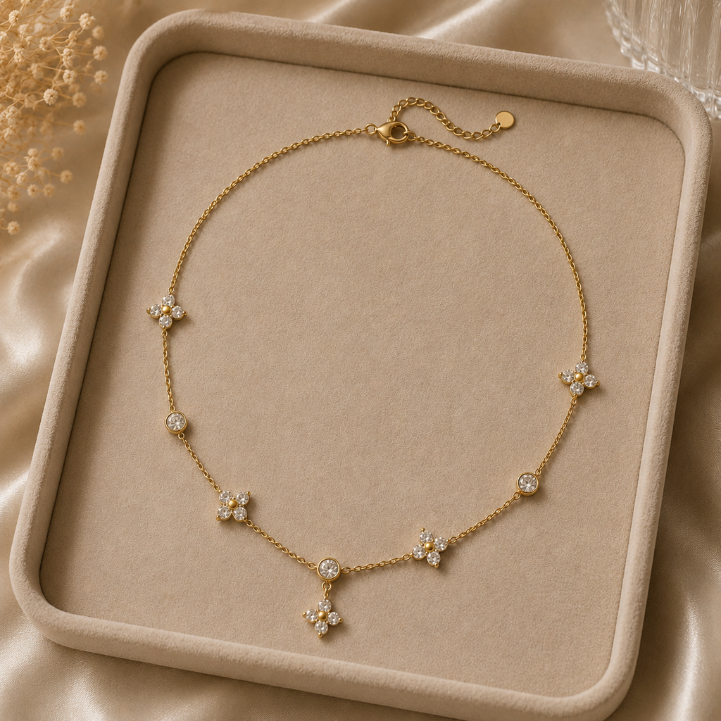 The Fleura Charm Zircon Necklace