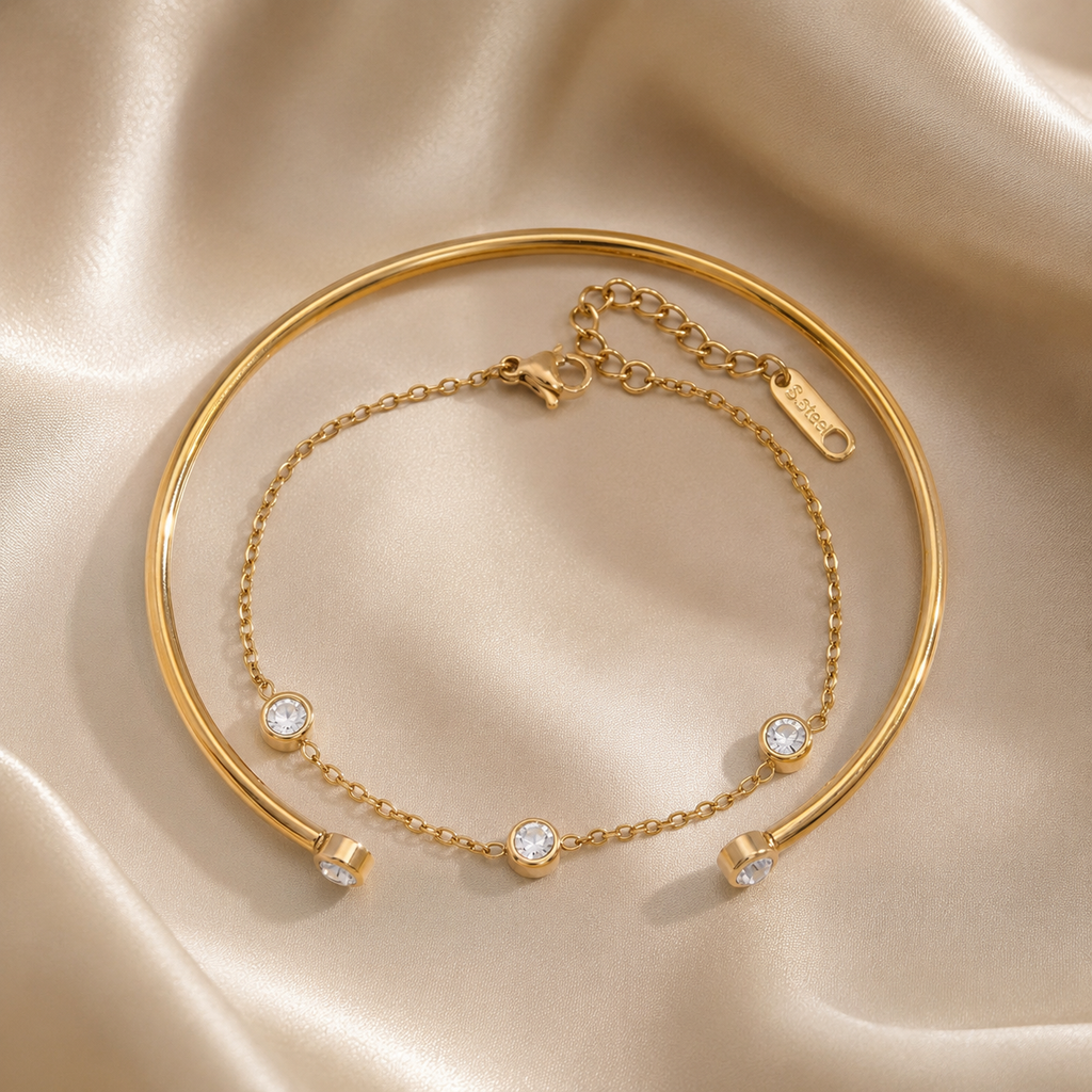 Celeste Zircon Chain Cuff