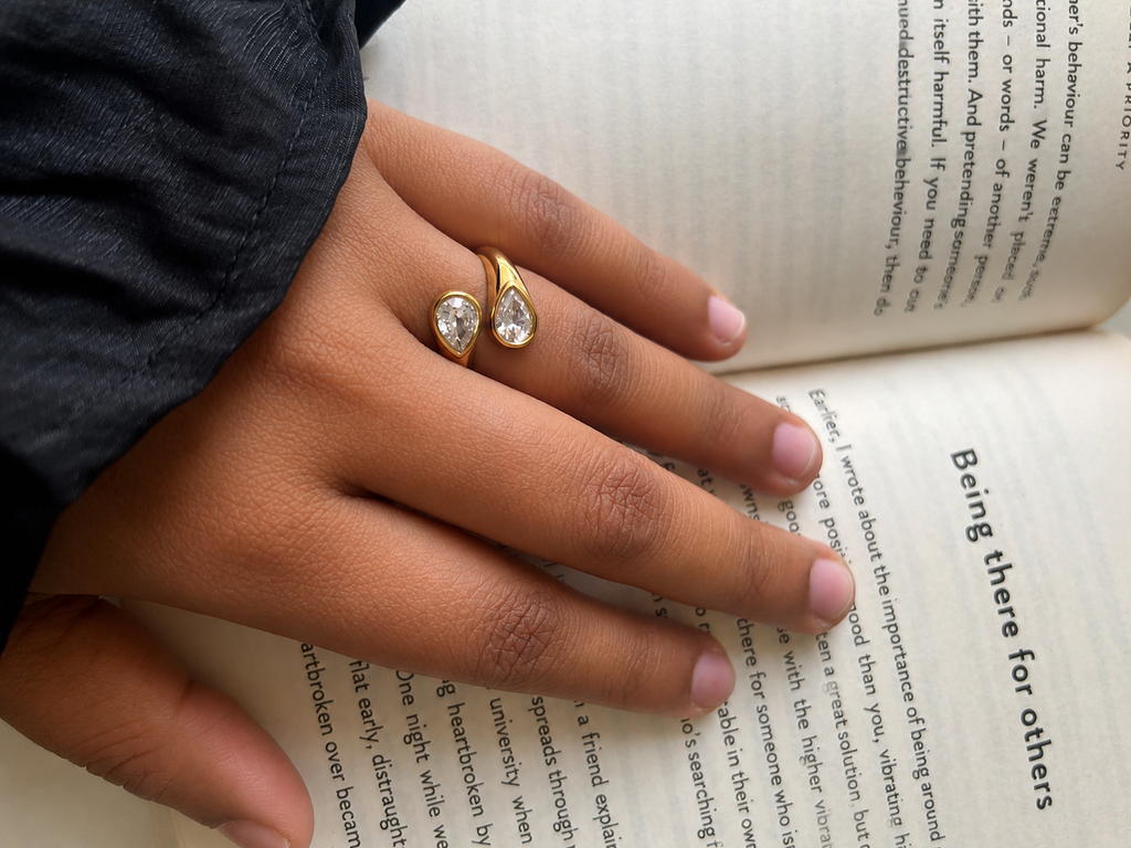 The Elara Teardrop Open Ring