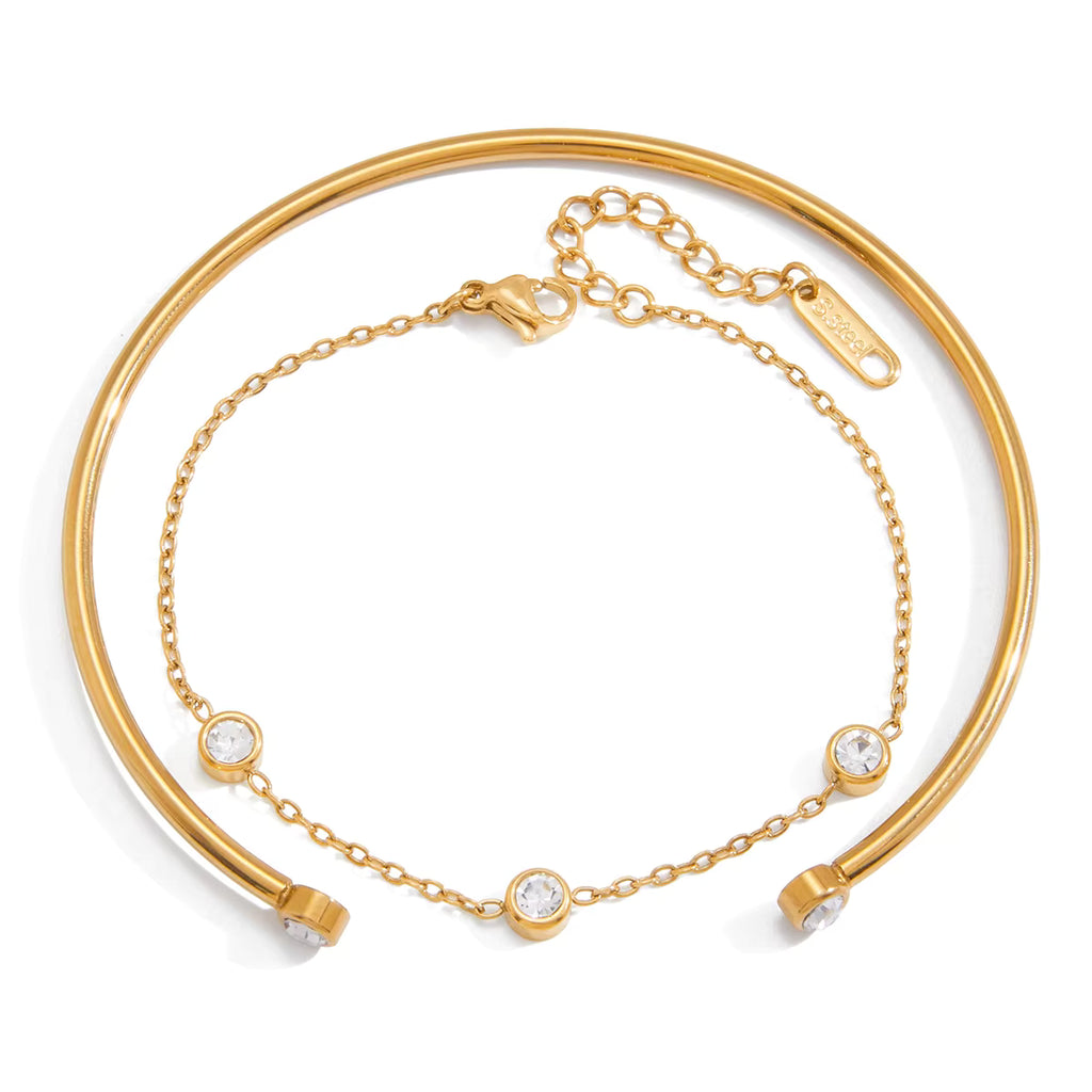 Celeste Zircon Chain Cuff
