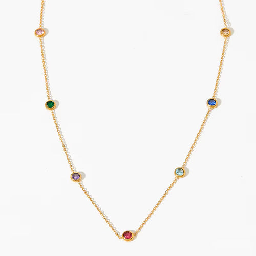 Celeste Rainbow Bezel Necklace