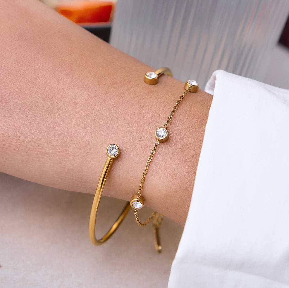 Celeste Zircon Chain Cuff