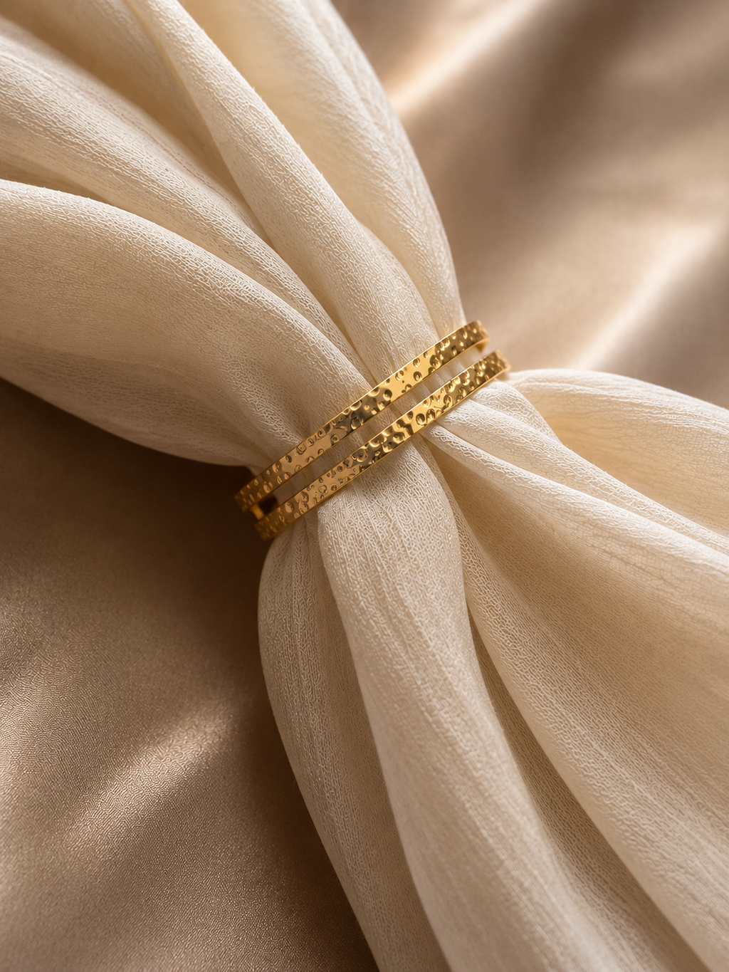 Hammered Dual Band Open Cuff