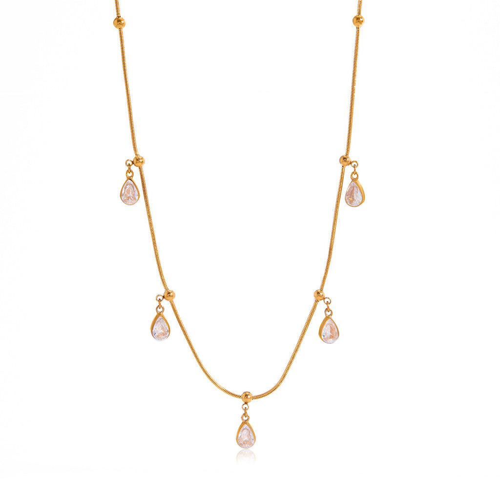 The Amara Droplet Zircon Necklace
