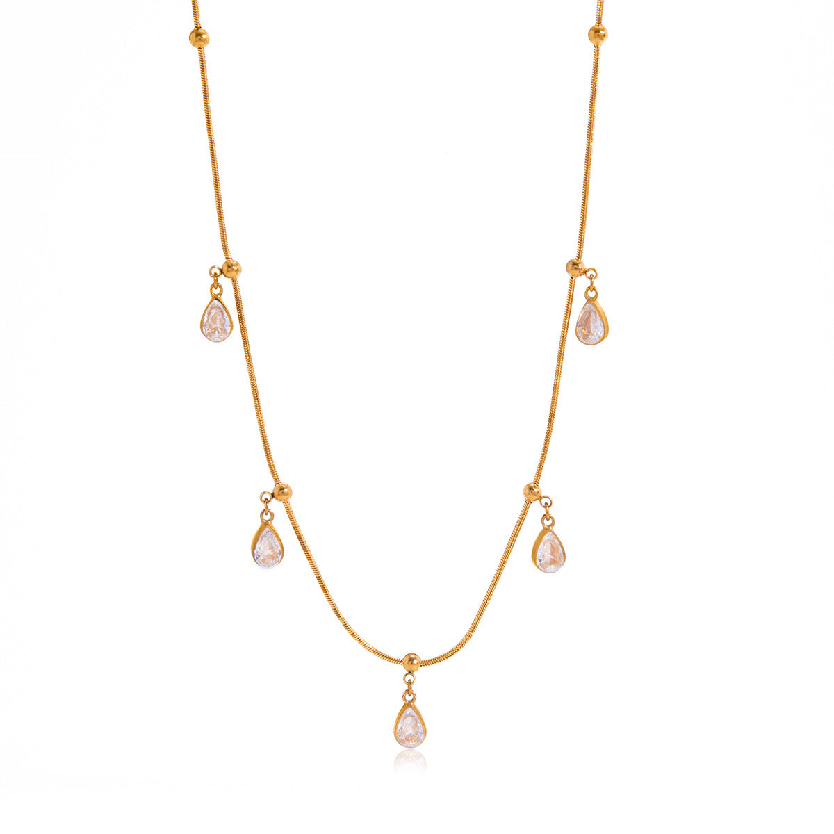 The Amara Droplet Zircon Necklace