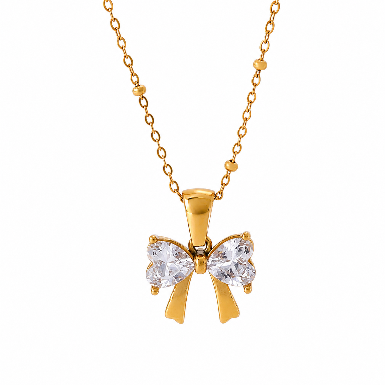 The Seraphina Crystal Bow Necklace