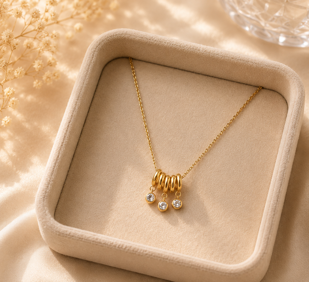 The Aurelia Triple Drop Zircon Necklace