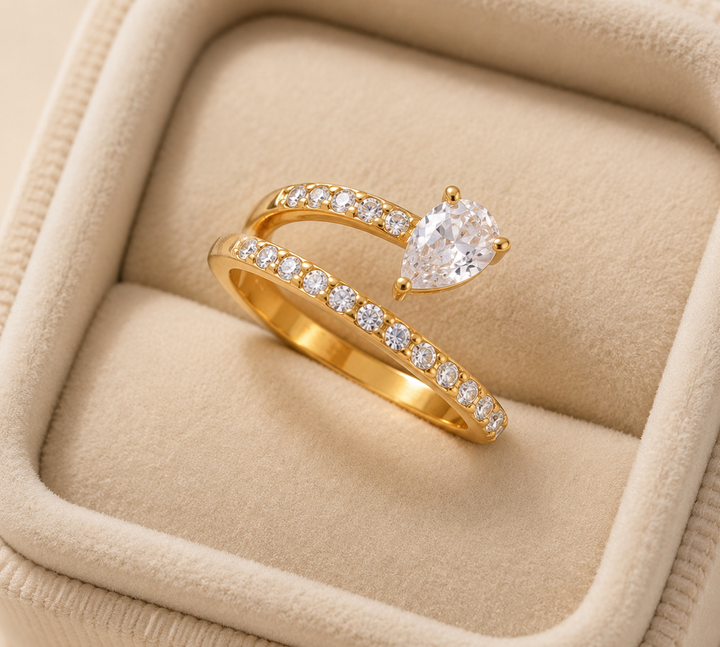The Celeste Pear Zircon Ring
