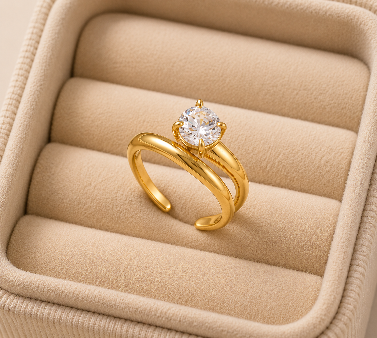 The Solara Zircon Open Ring