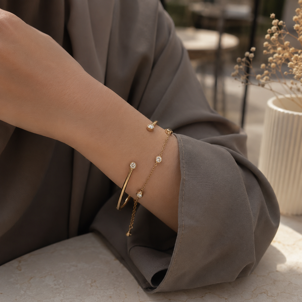 Celeste Zircon Chain Cuff